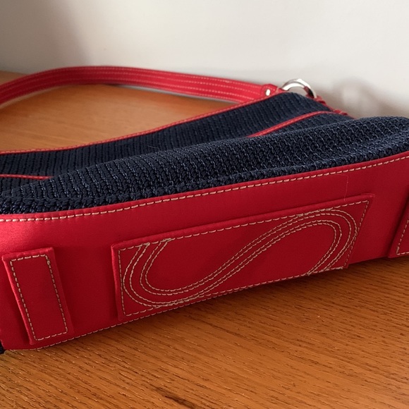 THE SAK Navy Blue w/ Red trim and silver accent, knit, shoulder bag. - Picture 14 of 16